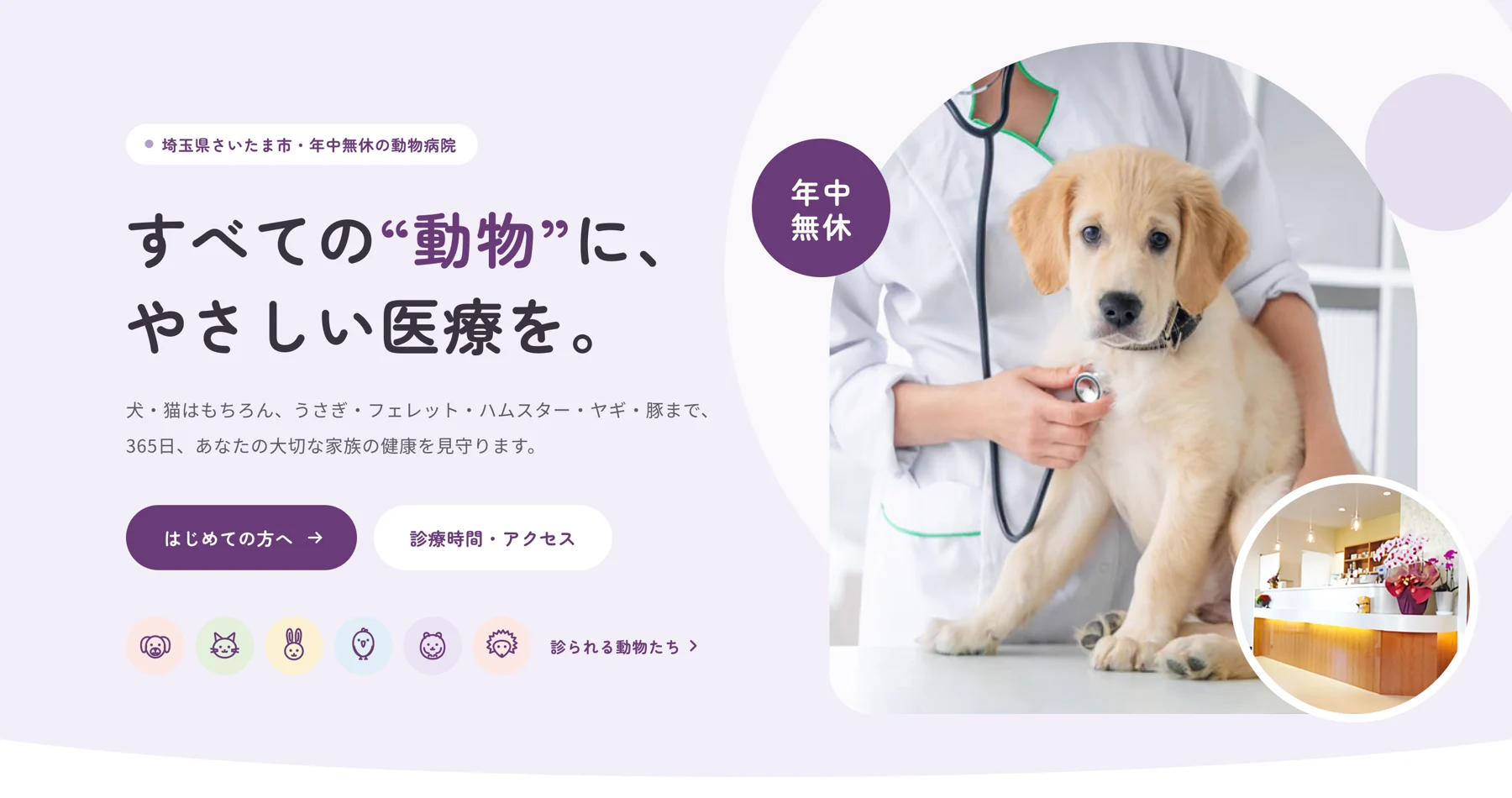 キャンベル動物病院の制作画面