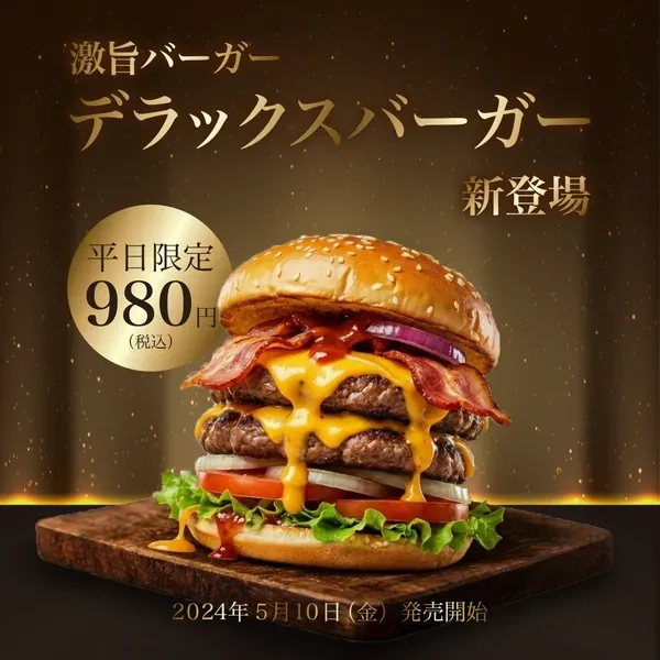 新バーガー SNS告知 高級ver.の制作画面