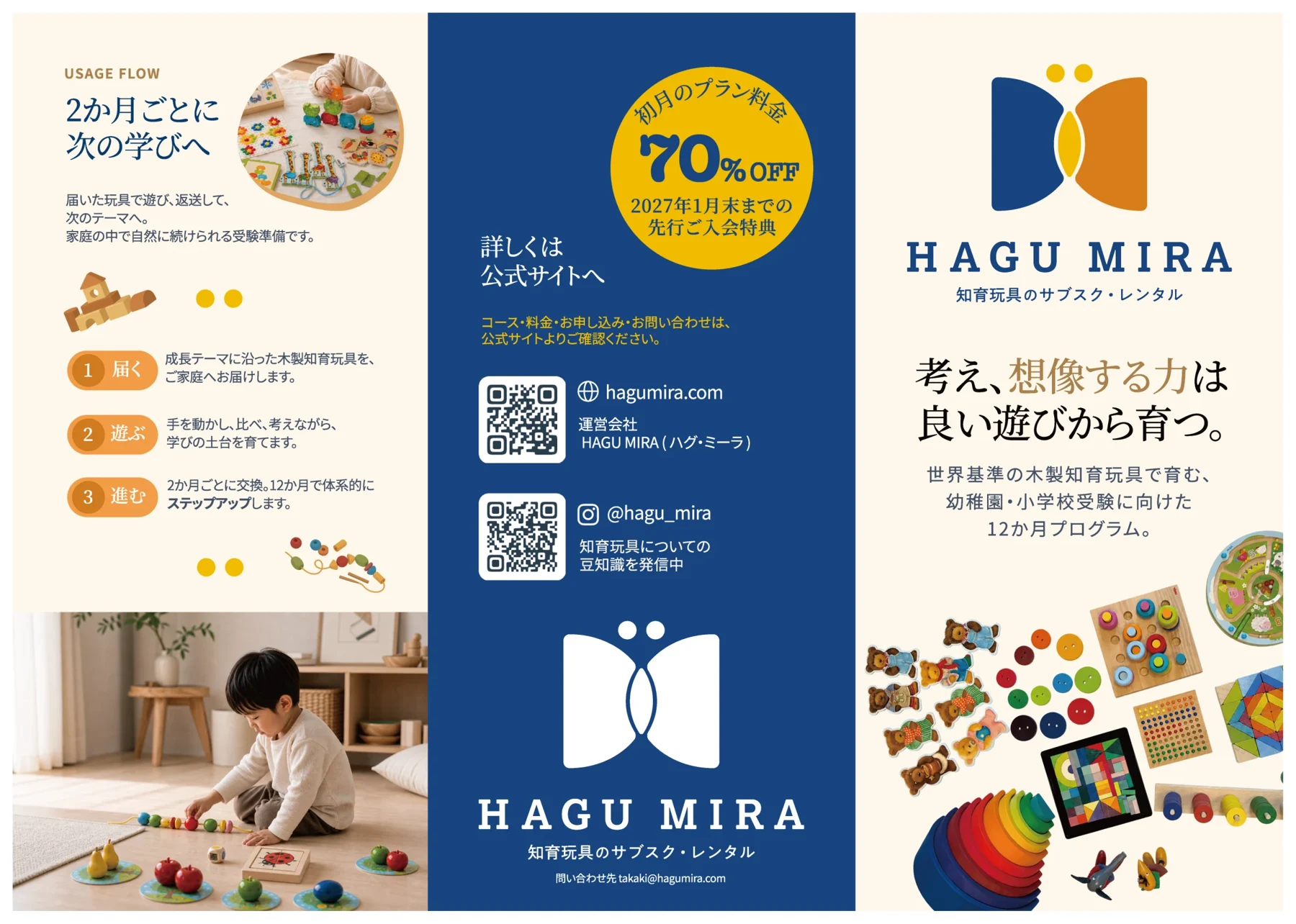 HAGU MIRA リーフレットの制作画面